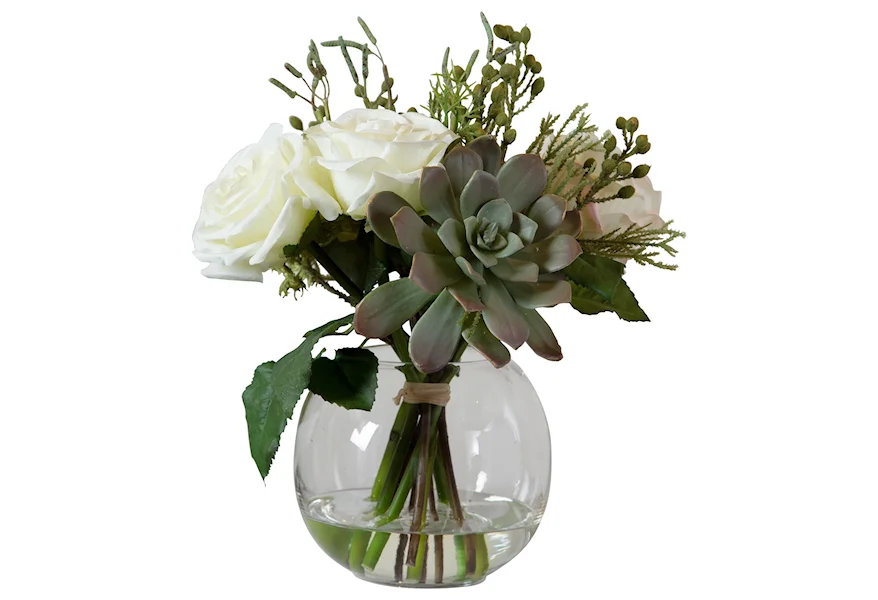 Accessories Belmonte Floral Bouquet & Vase by Uttermost at Z & R Furniture
