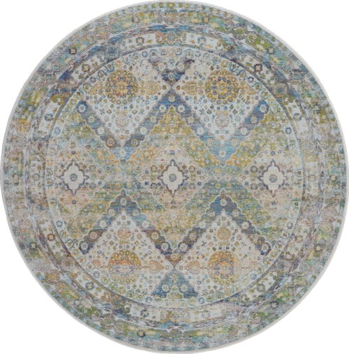 4'  Blue/Green Round Rug