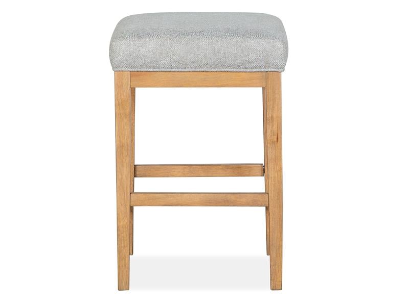 Magnussen Home Lindon Wood Stool with Upholstered Seat
