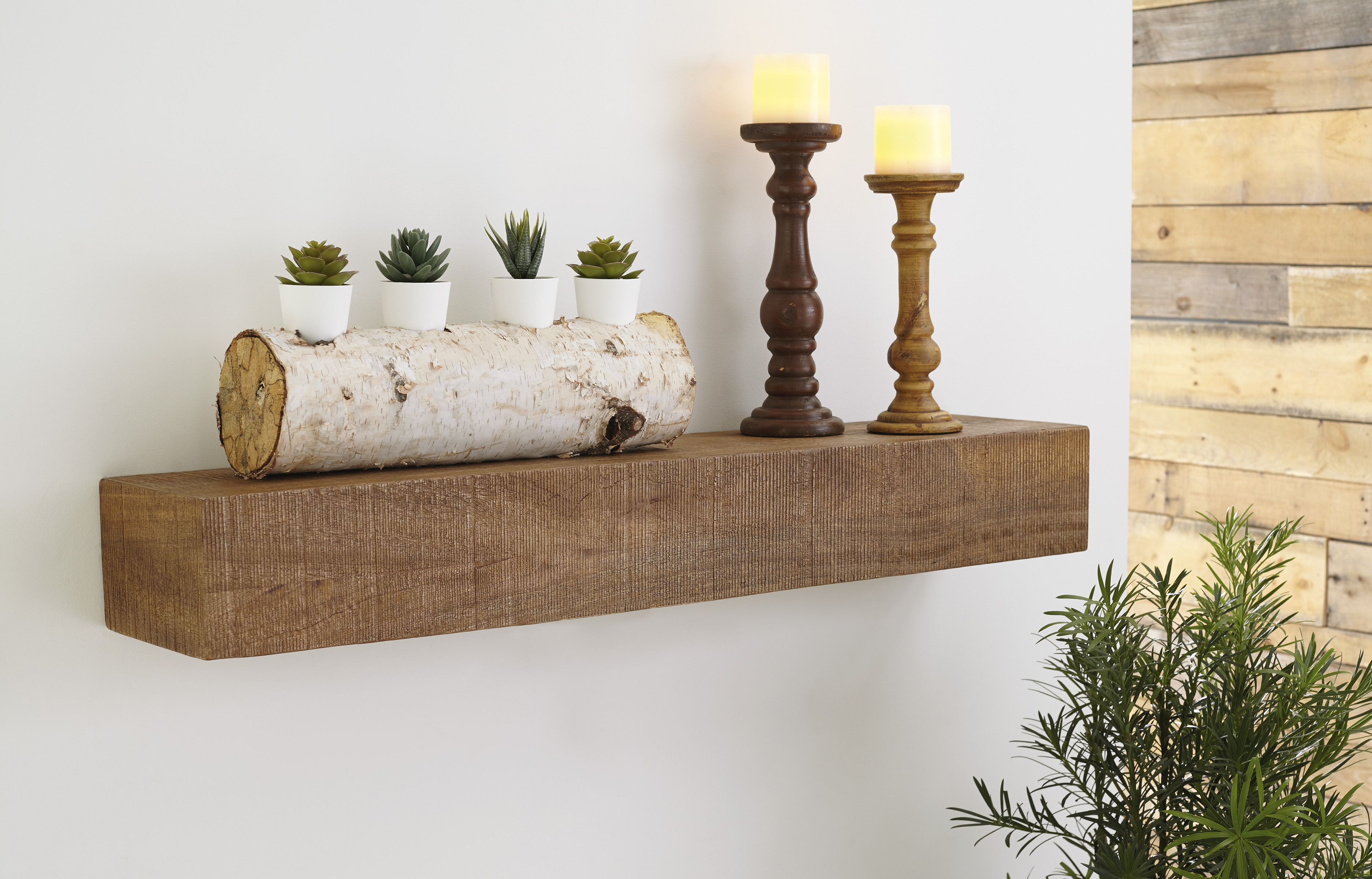 Signature Design by Ashley Cadmon A8010258 Rustic Wood Wall Shelf in