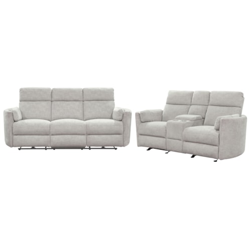 Casual Power Reclining Sofa and Loveseat Set