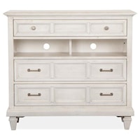 Relaxed Vintage Media Chest with Felt-Lined Top Drawers