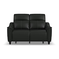 Transitional Power Reclining Loveseat with Power Headrest