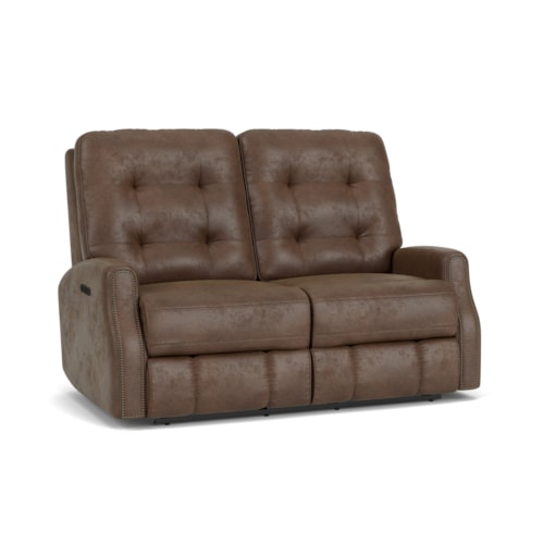 Button Tufted Power Reclining Loveseat with Power Headrests