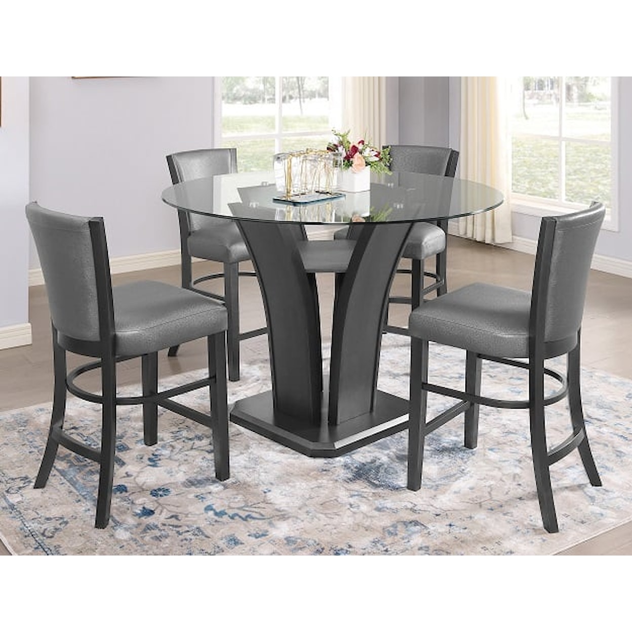 Crown Mark Camelia 5-Piece Counter-Height Dining Set