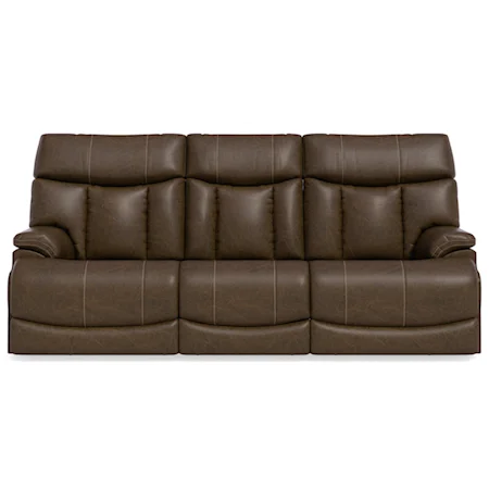 Casual Power Reclining Sofa with Power Headrest and Lumbar