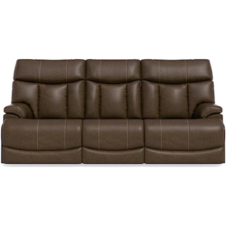 Casual Power Reclining Sofa with Power Headrest and Lumbar