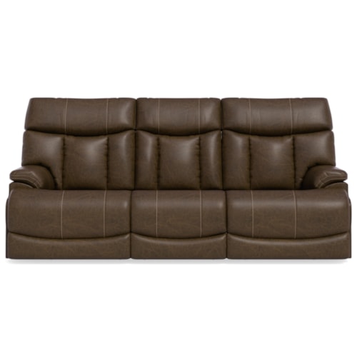 Casual Power Reclining Sofa with Power Headrest and Lumbar
