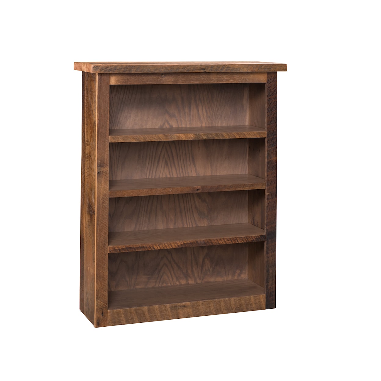 Urban Barnwood Furniture Book Shelves Amish Made Bookshelf 3 Adj. Shelves w/Stiles