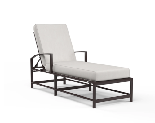 Contemporary Outdoor Chaise Chaise with Weather Resistant Cushion