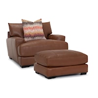 Casual Chair & a Half with Ottoman Set