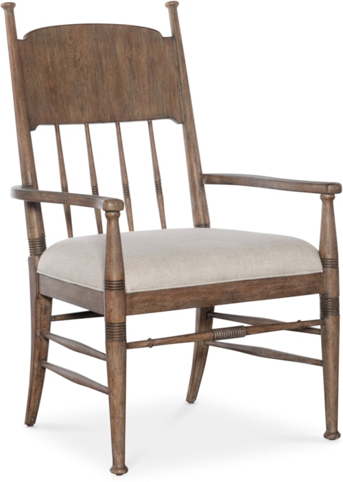 Traditional Upholstered Dining Arm Chair