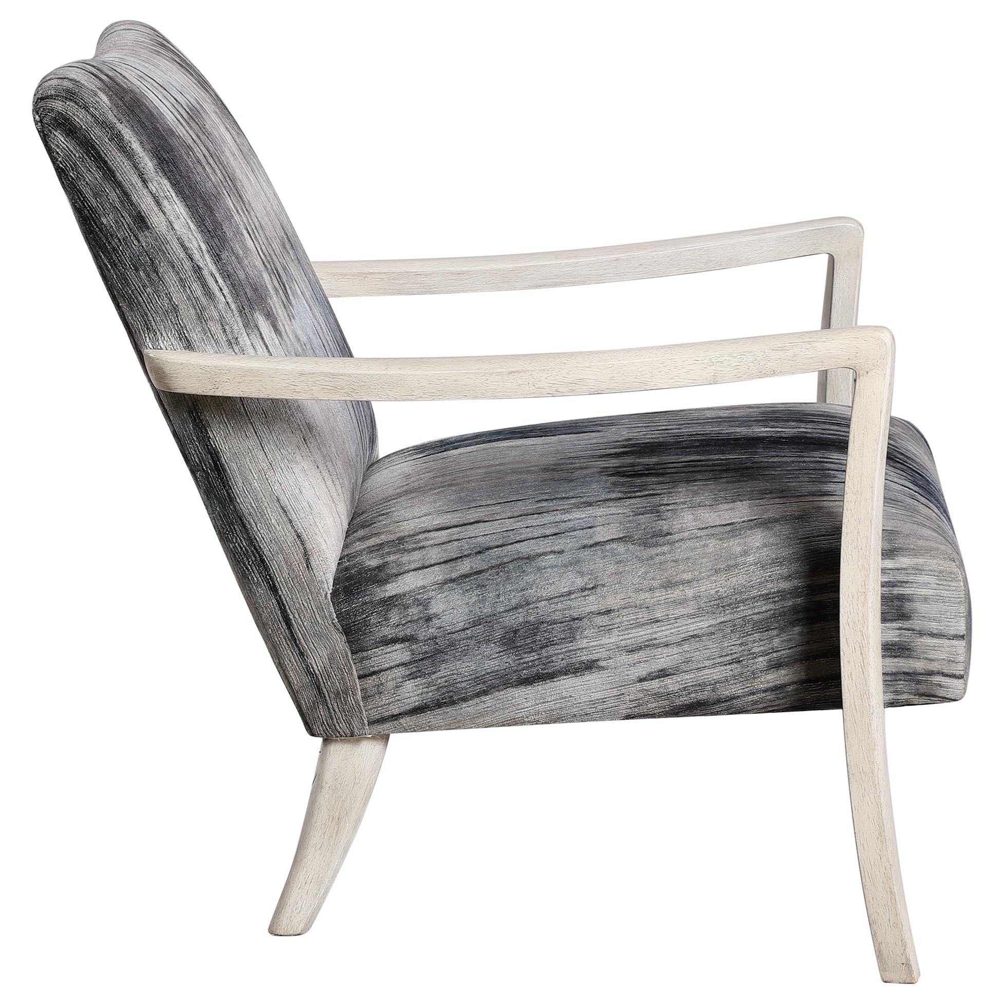 Uttermost Accent Furniture - Accent Chairs Watercolor Gray Chenille Accent Chair