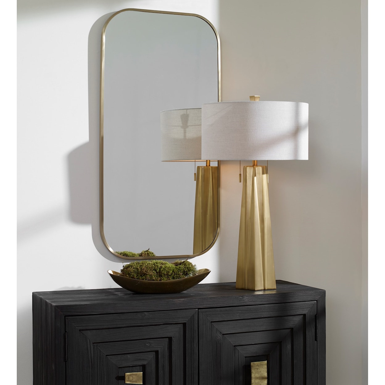 Uttermost Mirrors - Oval Taft Plated Brass Mirror