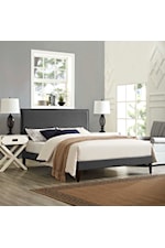 Modway Amaris Queen Fabric Platform Bed with Round Splayed Legs