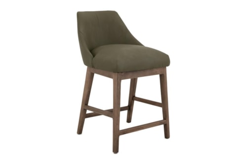 Contemporary 24" Upholstered Counter-Height Stool with Cross Bars
