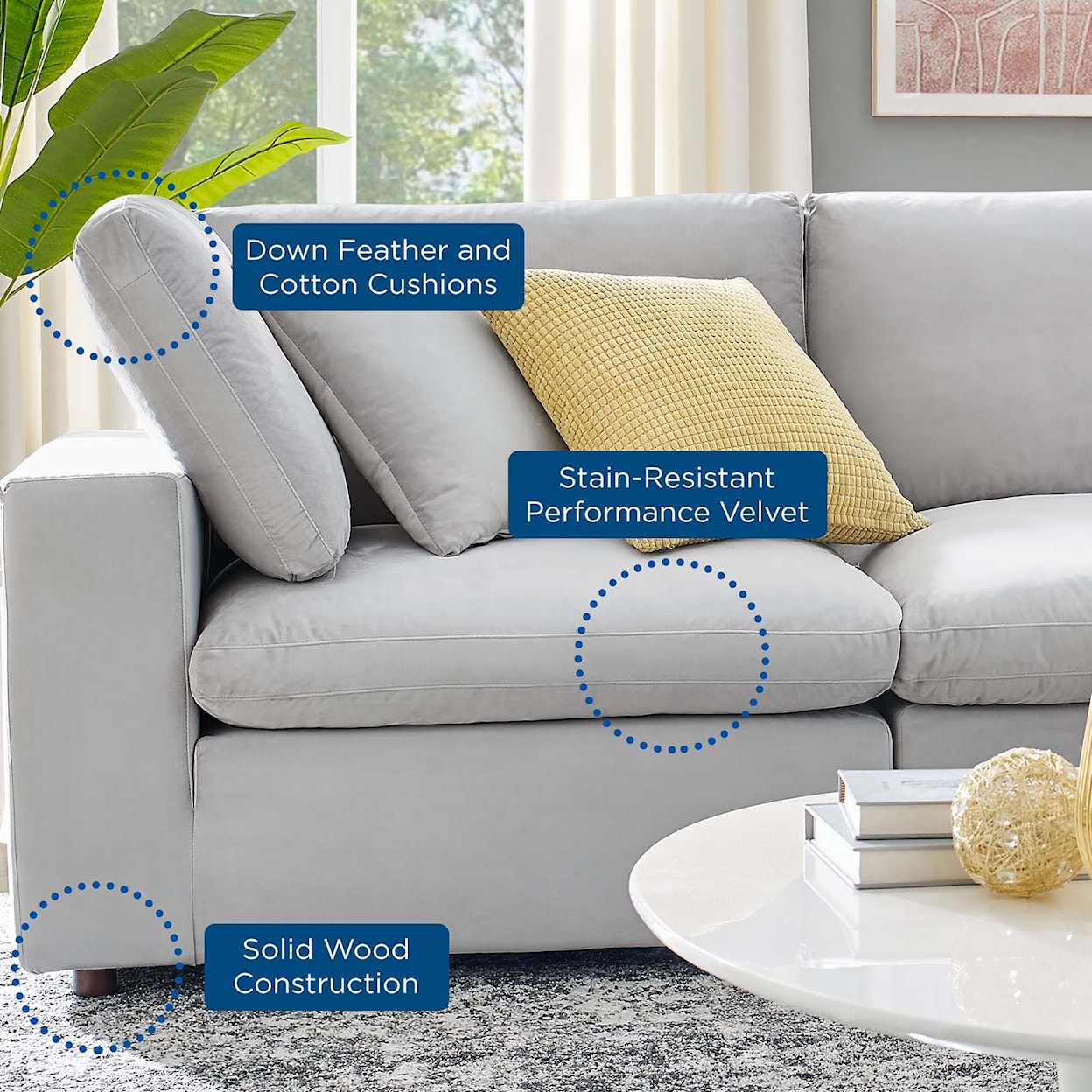 Modway Commix 5-Piece Sectional Sofa