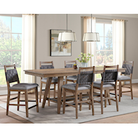 Transitional 7-Piece Counter-Height Dining Set