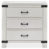 Industrial Farmhouse 3-Drawer Bachelor Chest with Metal Accents
