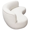 Diamond Sofa Furniture Simone Curved Sofa in White Faux Sheepskin