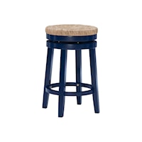 Coastal Counter Stool with Natural Sea Grass Swivel Seat