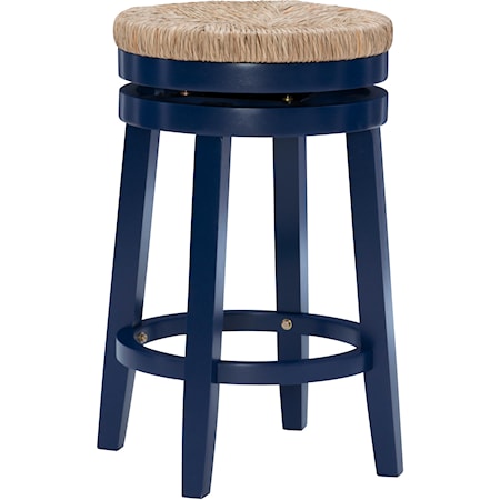 Coastal Counter Stool with Natural Sea Grass Swivel Seat