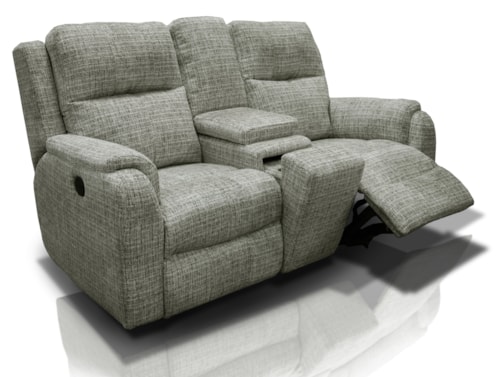 Casual Double Reclining Loveseat with Center Console