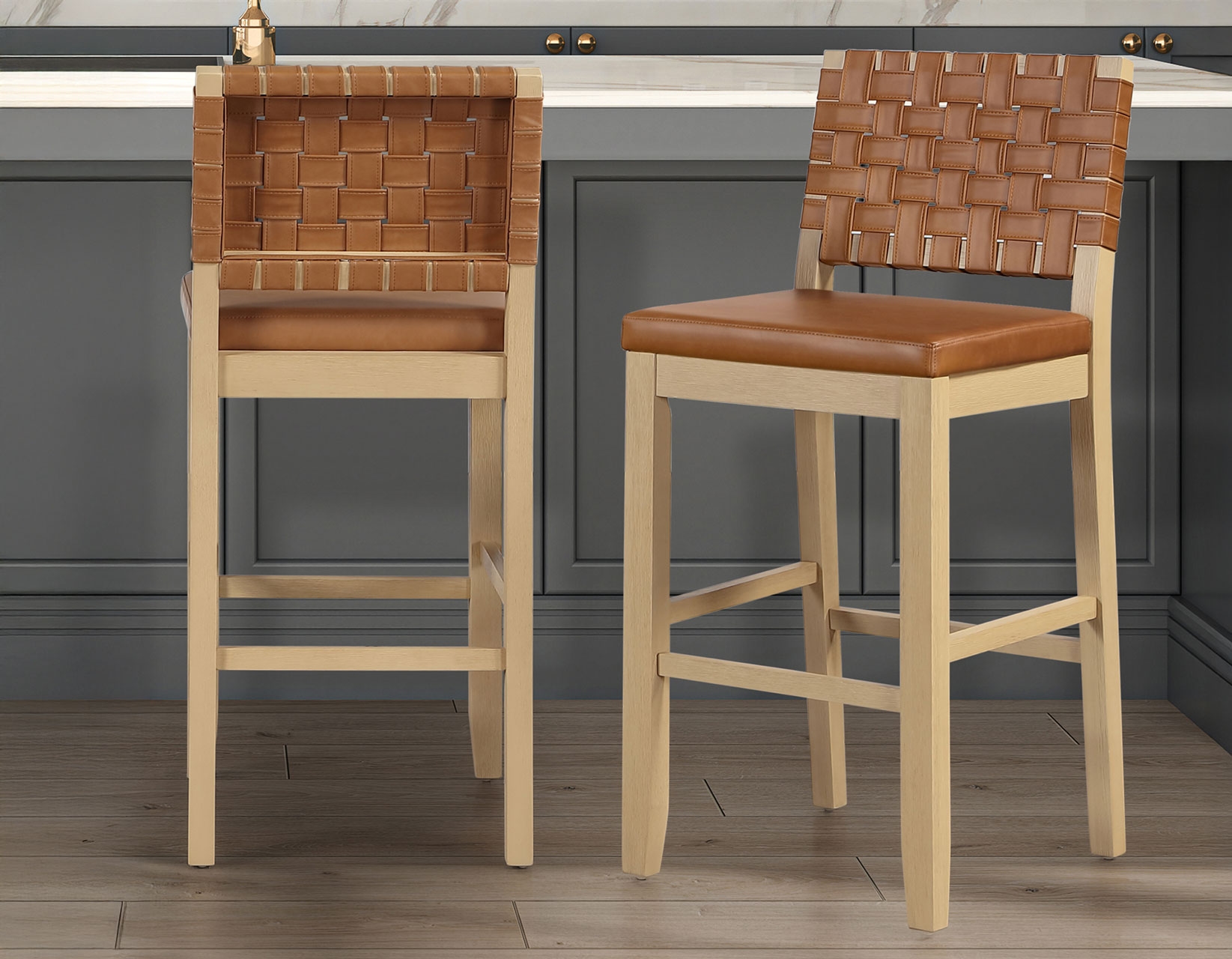 Steve Silver Reid Upholstered Webbed-Back Bar Chair
