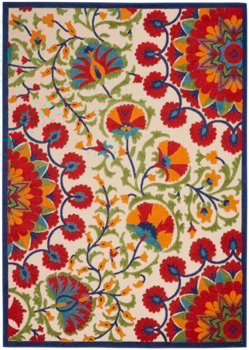 9'6" x 13' Red/Multi Rectangle Rug