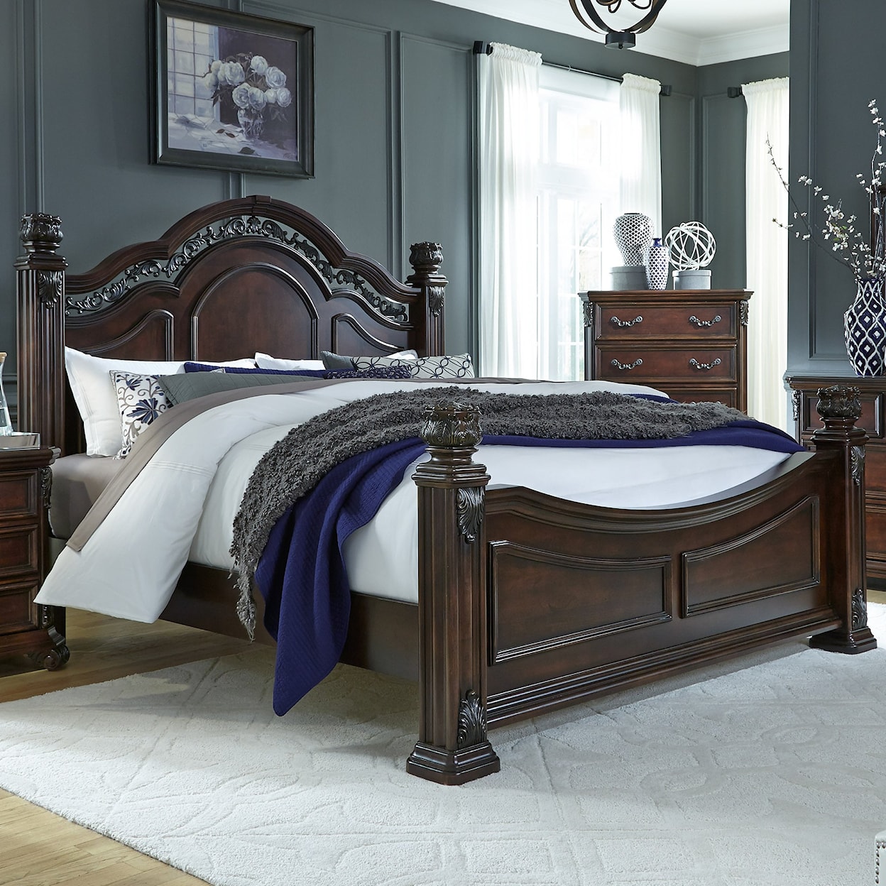 Liberty Furniture Messina Estates Bedroom California King Poster Bed