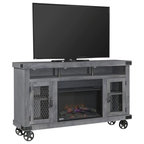 62" Fireplace Console with Soundbar Area