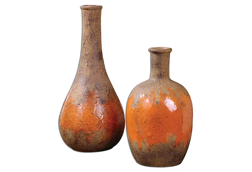 Accessories - Vases and Urns Kadam Ceramic Vases, Set of  2 by Uttermost at Pedigo Furniture