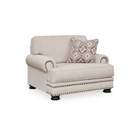 Transitional Chair & 1/2 with Rolled Armrests & Nail-Head Trim