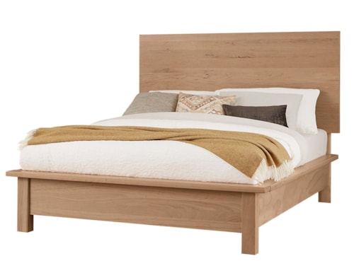 Transitional Queen Terrace Bed with Plank Headboard
