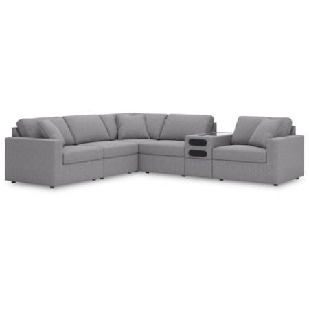 6-Piece Sectional With Audio Console