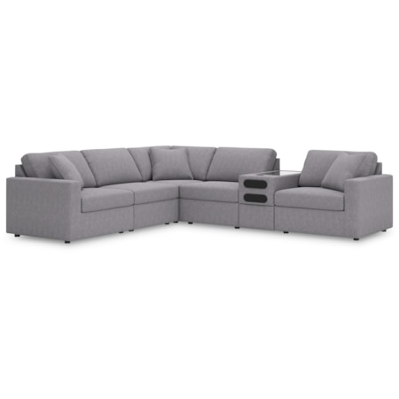 6-Piece Sectional With Audio Console