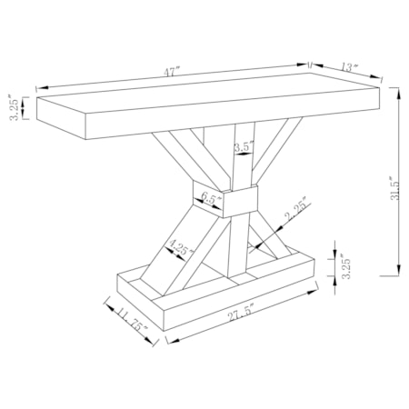 Lurlynn X-shaped Console Table