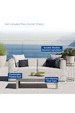 Modway Saybrook Outdoor Patio Upholstered 8-Piece Sectional Sofa