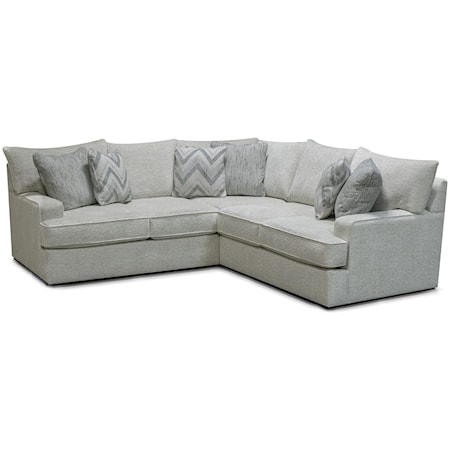 Casual 2-Piece Sectional Sofa with Track Arms