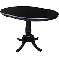 Transitional Round Extension Dining Table