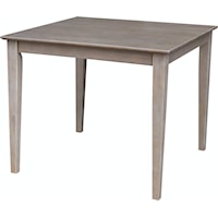 Farmhouse 36'' Square Table with 30'' Shaker Legs in Taupe Gray