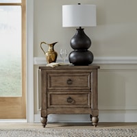 Transitional 2-Drawer Nightstand with USB Charging Station