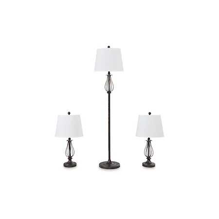 Floor Lamp with 2 Table Lamps