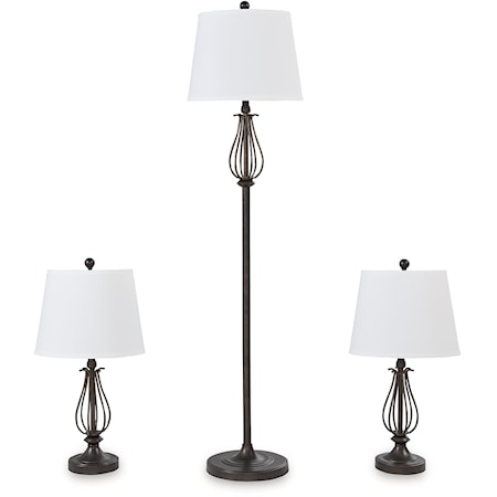 Floor Lamp with 2 Table Lamps