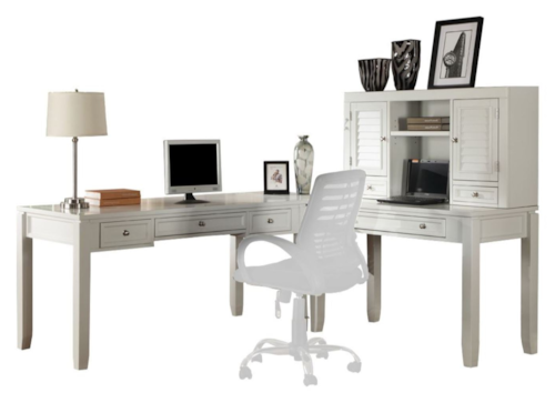 Cottage L-Shaped Desk with Hutch