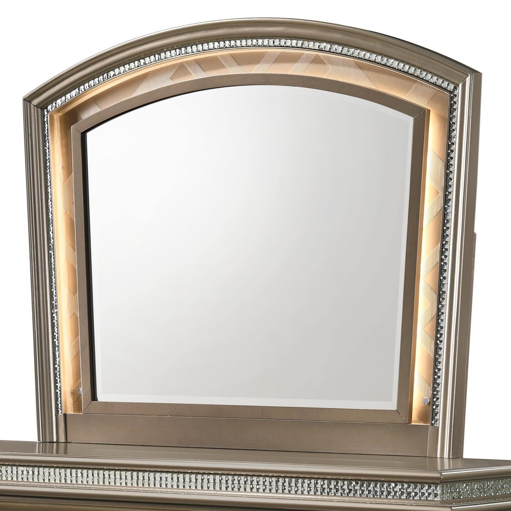 Crown Mark Cristal B780011 Glam LED Dresser Mirror with Faux Crystals