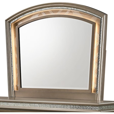 Glam LED Dresser Mirror with Faux Crystals