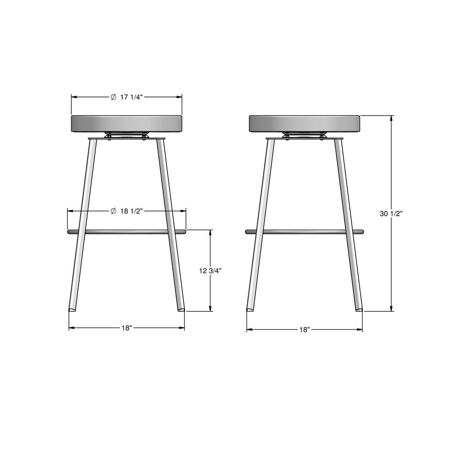 Amisco Skyla Upholstered Bar Height Stool