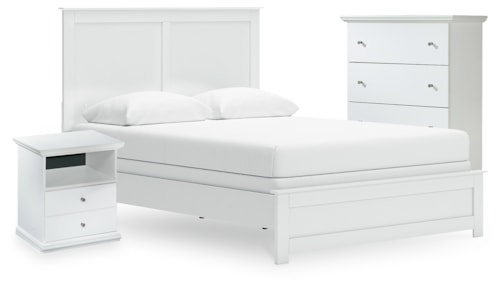 Queen Panel Bed, Chest And Nightstand
