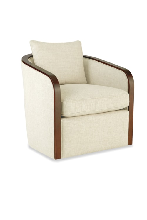 Transitional Swivel Chair with Throw Pillow